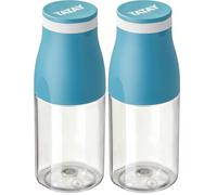 TATAY Gourde 400 ml Urban Drink | Couvercle Gobelet avec Bande Élastique | Étanche et durable | Tritan sans BPA | Compatible LV, MO, Frigo, Congélateur | 6,7×6,7×17,3 cm, Bleu (Lot de 2)