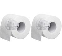 TATAY Hidden Dérouleur Invisible en Plastique pour Papier Toilette Blanc 6 x 6 x 9,7 cm (Lot de 2)