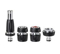 TATAY Kit Irrigation Metal Soft pour Tuyaux 1/2" 12,5 mm et 5/8" 15 mm | TATAY Kit Irrigation | Buse 2P | Connecteur Standard + Stop | Raccord 3/4"-1" | Acier Inox Anticorrosion, Argent - Noir