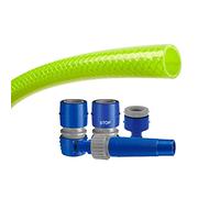 TATAY Kit tuyau d'arrosage Green Line 15 mèters Ø5/8" 15mm, de 3 couches, Made in Espagne,Résistance 21 bar y -20°/60°, Tressé, sans cadmium ni plomb, sans BPA, anti-UV, Couleur Vert