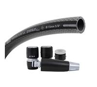TATAY Kit Tuyau d'Arrosage Premium 10 Mètres Ø5/8" 15mm, 4 Couches | TATAY Kit Tuyau d'Arrosage Premium 10 | 4 Couches | Résiste 39 bar, -20°/60° | sans BPA | Protection Anti-UV, Noir