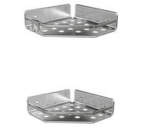 Tatay Lot de 2 étagères de Douche d'angle Moon, 100% INOX, Aluminium, Design Minimaliste, Garantie 10 Ans. Mesure 20 x 20 x 5,5 cm