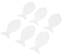 TATAY Lot de 6 Autocollant pour Bagnoire Antiderapant de PVC avec Ventouses, Résistantes aux Moisissures et aux microbes, Antibactériennes, Motif Poisson, Translucide. Dimensions : 7,5 x 14 cm