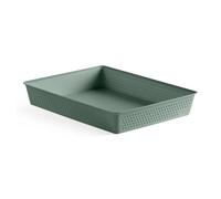 TATAY Organisateur de Tiroir A4 Bohol | Paniers et Boîtes de Rangement | Design Minimaliste Fonctionnel | Ordre Maison et Bureau | Plastique Recyclé sans BPA | 26,5x35x5,5 cm, Vert