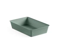 TATAY Organisateur de Tiroir A5 Bohol | Paniers et Boîtes de Rangement | Design Minimaliste Fonctionnel | Ordre Maison et Bureau | Plastique Recyclé sans BPA | 17x26x5,5 cm, Vert
