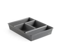 TATAY Organisateur de Tiroir Bohol, Paniers de Rangement, Recyclé sans BPA | TATAY Organisateur Tiroir Bohol | Set 4 A6 + A5 + A4 + Slim | Paniers de Rangement | Recyclé sans BPA | Usage Quotidien, Gris