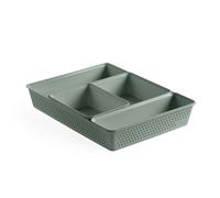 TATAY Organisateur de Tiroir Bohol | Set de 4 : A6 + A5 + A4 + Slim | Paniers et Boîtes de Rangement | Design Minimaliste Fonctionnel | Ordre Maison et Bureau | Plastique Recyclé sans BPA, Vert