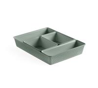 TATAY Organisateur de Tiroir Bohol | Set de 5 : 2xA6 + A5 + A4 + Slim | Paniers et Boîtes de Rangement | Design Minimaliste Fonctionnel | Ordre Maison et Bureau | Plastique Recyclé sans BPA, Vert