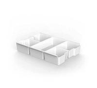 TATAY Organisateur de tiroirs, Oganisateur de Bureau, 100% de matériaux recyclés, Idéal pour nos boîtes de Rangement 7L et 15L, Couleur Blanc Pergamon. Dimensions 32,8 x 22,5 x 6 cm