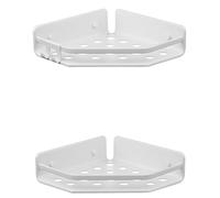 TATAY Pack 2 Etagere Salle de Bain Sans Percage d’Angle Aluminium | Avec Vis et Système Quick Fix | Anti-humidité | Évacuation rapide | 20 x 5,5 x 20 cm - Modèle Serenity - Or