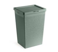 TATAY Panier a Linge 60L Bohol | Design Minimaliste | Couvercle Abattant & Poignées Latérales | Aération Optimale | Plastique 100% Recyclé Sans BPA | 42,5x33,5x60 cm, Vert