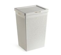 TATAY Panier a Linge 60L Bohol | Design Minimaliste | Couvercle Abattant & Poignées Latérales | Aération Optimale | Plastique 100% Recyclé Sans BPA | 42,5x33,5x60 cm, Blanc