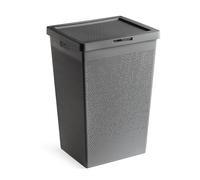 TATAY Panier a Linge 60L Bohol | Design Minimaliste | Couvercle Abattant & Poignées Latérales | Aération Optimale | Plastique 100% Recyclé Sans BPA | 42,5x33,5x60 cm, Gris