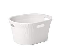 TATAY Panier à linge Baobab – 35 L, polypropylène sans BPA, 3 poignées – Blanc Pergame