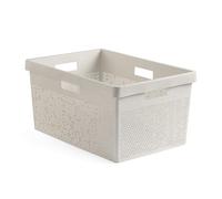 TATAY Panier à linge Bohol, capacité de 40 l, en polypropylène, sans BPA, plastique 100% recyclé, beige Ecohome. Dimensions : 36 x 52,5 x 26 cm