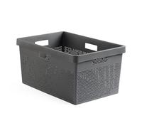 Tatay Panier à linge Bohol, capacité de 40 l, en polypropylène, sans BPA, plastique 100% recy ris anthracite. Dimensions : 36 x 52,5 x 26 cm