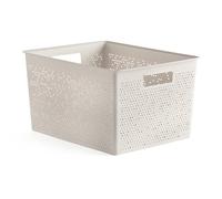 TATAY Panier de Rangement Plastique 20 L Bohol | Boîte Organisatrice | Ventilation Optimale | Système Modulaire Empilable | Poignées Intégrées | Plastique Recyclé Sans BPA | 30×39×21,5 cm, Ecohome