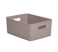 TATAY Paniers et Boîtes de Rangement Plastique 15 L Baobab | Boîte Organisatrice | Poignées Intégrées | Design Compact et Polyvalent | Plastique Sans BPA | 29,4 x 38,5 x 16 cm, Taupe