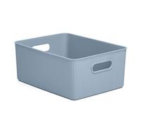 TATAY Paniers et Boîtes de Rangement Plastique 15 L Baobab | Boîte Organisatrice | Poignées Intégrées | Design Compact et Polyvalent | Plastique Sans BPA | 29,4 x 38,5 x 16 cm, Bleu
