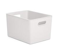 TATAY Paniers et Boîtes de Rangement Plastique 22 L Baobab | Boîte Organisatrice | Poignées Intégrées | Design Compact et Polyvalent | Plastique Recyclé Sans BPA | 29,4 x 38,5 x 23 cm, Blanc
