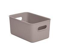 TATAY Paniers et Boîtes de Rangement Plastique 5 L Baobab | Boîte Organisatrice | Poignées Intégrées | Design Compact et Polyvalent | Plastique Sans BPA | 18,1x27,2x13 cm, Taupe