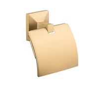 TATAY Porte Papier Toilette sans Perçage ou avec Vis, 6 x 6,5 x 16 cm | TATAY Porte Papier Toilette sans Perçage | Kit Glue&fix (10 kg) + Vis | 6 x 6,5 x 16 cm | Modèle Iconik | Charge de 10 kg, Or