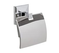 TATAY Porte Papier Toilette sans perçage ou avec vis | Kit Glue&Fix (jusqu'à 10 kg) & vis Inclus | Acier Inoxydable | 12 x 4,5 x 12 cm - Modèle Iconik - Chromé