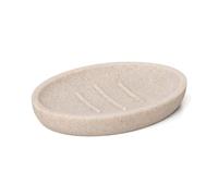TATAY Porte-Savon de Salle de Bain Bora, Polyrésine, sans BPA, Couleur Beige. Mesures 13 x 9 x 1,9 cm
