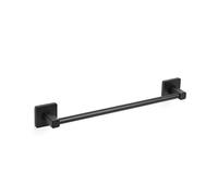 TATAY Porte-Serviette de Salle de Bain, Accessoires de Salle de Bain Nero, en Acier Inoxydable et Zamak, Double Système de Fixation avec Vis et Adhesif, Jusqu'à 10 kg, Noir 6 x 6,5 x 45 cm