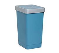 TATAY Poubelle Cuisine à Couvercle Basculant Smart 25L | Design Compact et Fonctionnel | Pour Intérieur et Extérieur | Compatible avec Sacs 30L | Plastique Résistant Sans BPA | 26x34x47cm, Bleu