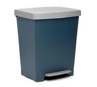TATAY Poubelle Cuisine avec Pédale Cubik 21L | Finition Mate | Intérieur et Extérieur | Pour Sacs de 20 à 30L | Plastique Résistant Sans BPA | 33,5x30x39 cm, Bleu
