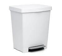 TATAY Poubelle Cuisine avec Pédale Cubik 21L | Finition Mate | Intérieur et Extérieur | Pour Sacs de 20 à 30L | Plastique Résistant Sans BPA | 33,5x30x39 cm, Blanc