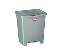 TATAY Poubelle Cuisine avec Pédale Millenium 21L | Finition Mate | Intérieur et Extérieur | Pour Sacs de 20 à 30L | Plastique Résistant Sans BPA | 33,5x30x39 cm, Gris