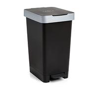 TATAY Poubelle Cuisine avec Pédale Smart 25L | Design Compact et Fonctionnel | Pour Intérieur et Extérieur | Compatible avec Sacs de 30L | Plastique Résistant Sans BPA | 26x36x47cm, Noir
