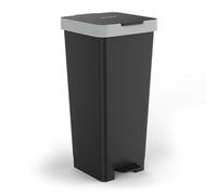 TATAY Poubelle Cuisine avec Pédale Smart 40L | Design Compact et Fonctionnel | Pour Intérieur et Extérieur | Compatible avec Sacs de 30L à 50L | Plastique Résistant Sans BPA | 33x31x67cm, Noir