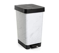 TATAY Poubelle Cuisine avec Pédale Smart Deco 25 L, Compact et Fonctionnel | TATAY Poubelle Cuisine Pédale | 26 x 36 x 47cm | Compatible Sacs 30 L | Plastique Résistant | Usage Intérieur/e, Effet Marbre