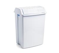 TATAY Poubelle de Recyclage avec Couvercle Basculant 49L | Usage Intérieur | Pour Sacs de 30 à 50L | Plastique Résistant Sans BPA | 40x33,5x57,5 cm, Blanc, Papier
