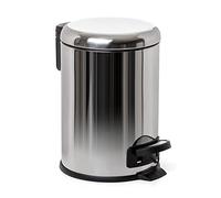 TATAY Poubelle Salle Bain 3 L à Pédale, 17,5 x 22,5 x 25 cm, Modèle Nordic | TATAY Poubelle Bain à Pédale 3 L | Couvercle Soft-Close | Bac Intérieur Amovible | Facile à Nettoyer | Modèle Nordic, Argent