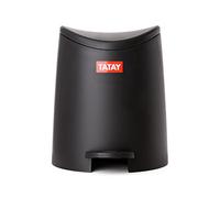 TATAY Poubelle Salle Bain 3 L à Pédale, Nettoyage Facile, Modèle Standard | TATAY Poubelle Bain à Pédale 3 L | Couvercle Soft-Close | Nettoyage Facile | 19 x 21,8 x 22,1 cm | Modèle Standard, Noir