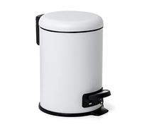 TATAY Poubelle Salle Bain 3L à Pédale | Ouverture Hygiénique sans Contact | Couvercle Soft-Close Silencieux | Bac Intérieur Amovible pour un Nettoyage Facile | 17,5 x 22,5 x 25 cm - Blanc