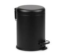 TATAY Poubelle Salle Bain 5L à Pédale | Ouverture Hygiénique sans Contact | Couvercle Soft-Close Silencieux | Bac Intérieur Amovible pour un Nettoyage Facile | 29 x 22 x 27 cm - Modèle Nordic - Noir
