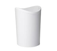 TATAY Poubelle Salle Bain 6L avec Couvercle Basculant | Design Compact et Moderne | Matériau Résistant et Facile à Nettoyer | 19 x 19 x 28 cm - Modèle Standard - Blanc