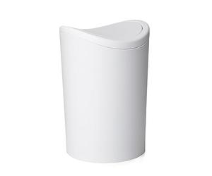 TATAY Poubelle Salle Bain 6 L avec Couvercle Basculant, 19 x 19 x 28 cm | TATAY Poubelle Salle Bain 6 L | Dimensions 19 x 19 x 28 cm | 19 x 19 x 28 cm | Modèle Standard | Finition de Couleur, Blanc