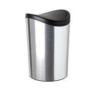 TATAY Poubelle Salle Bain 6L avec Couvercle Basculant | Design Compact et Moderne | Matériau Résistant et Facile à Nettoyer | 19 x 19 x 28 cm - Modèle Standard - Métal