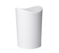 TATAY Poubelle Salle Bain 6L avec Couvercle Basculant | Design Compact et Moderne | Matériau Résistant et Facile à Nettoyer | 19 x 19 x 28 cm - Modèle Standard - Blanc