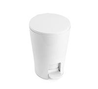 TATAY Poubelle Salle Bain à Pédale Diabolo 5L | Seau Intérieur avec Poignée | Design Pratique et Facile à Nettoyer | Plastique Résistant de Haute Qualité | 19 x 21 x 28,2 cm - Blanc