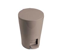 TATAY Poubelle Salle Bain à Pédale Diabolo 5 L, 19 x 21 x 28,2 cm | TATAY Poubelle Salle Bain à Pédale | Plastique Résistant Haute | 19 x 21 x 28,2 cm | Capacité de 5 L | Usage Quotidien, Taupe