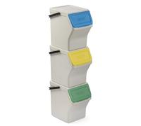 TATAY Poubelles de Recyclage Easy Waste 20 L, Set de 3, Capacité de 20 L | TATAY Poubelles de Recyclage Easy Waste | Set 3 Pièces | Set de 3 | Dimensions 35 x 27 x 36cm | Finition de Couleur, Blanc