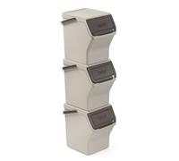 TATAY Poubelles de Recyclage Easy Waste 20 L, Set de 3, Capacité de 20 L | TATAY Poubelles de Recyclage Easy Waste | Set 3 Pièces | Set de 3 | Dimensions 35 x 27 x 36cm | Finition de Couleur, Ecohome