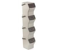 TATAY Poubelles de Recyclage Easy Waste 20 L, Set de 4, Capacité de 20 L | TATAY Poubelles de Recyclage Easy Waste | Set 4 Pièces | Set de 4 | Dimensions 35 x 27 x 36cm | Finition de Couleur, Ecohome